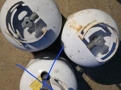 2 Propane Tanks Cylinders - White - Great for Exchange