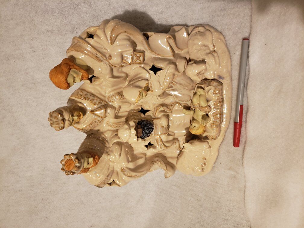 Ceramic Lighted Nativity Scene