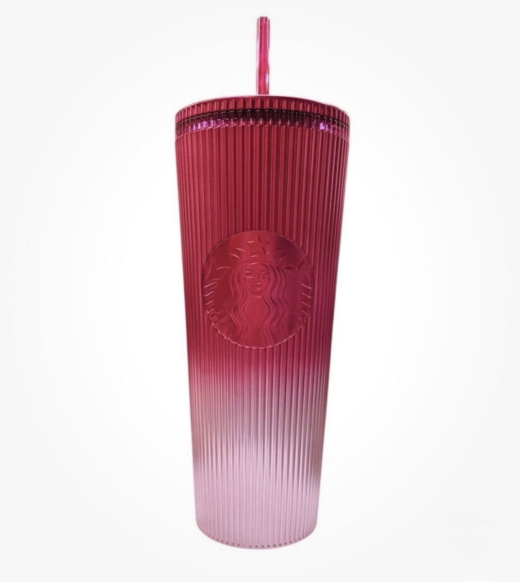 New Starbucks 24oz Fluted Pink Ombre Cold Cup