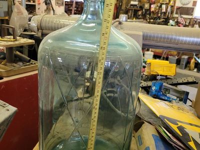 Vintage Glass Carboy Demijohn Wine Jug Bottle 20.5" Tall with Dewcap Lid - Great for Fermenting
