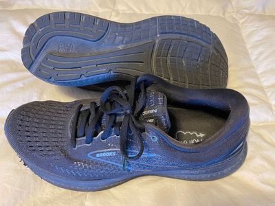 Brooks running shoes mens 11.5 US, all black, very good used condition- $30