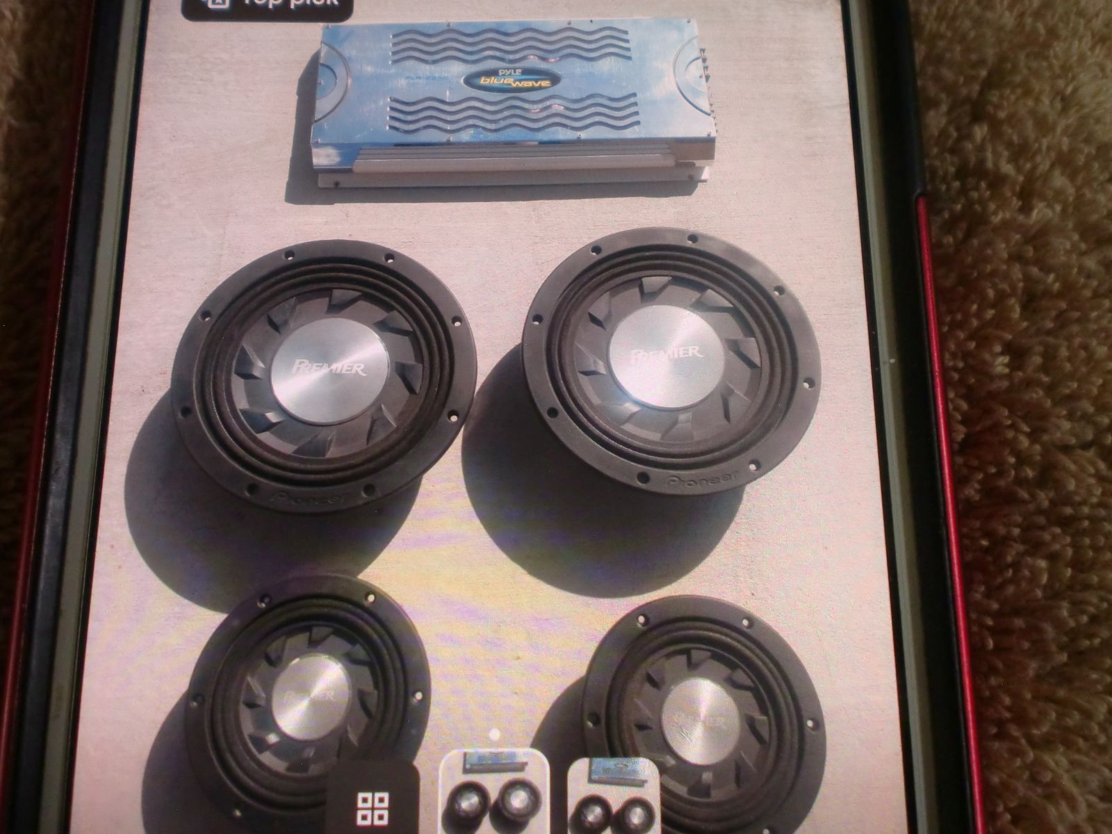 Pyle 4000 watt Amp with 2- 8" and 2-12" subwoofers