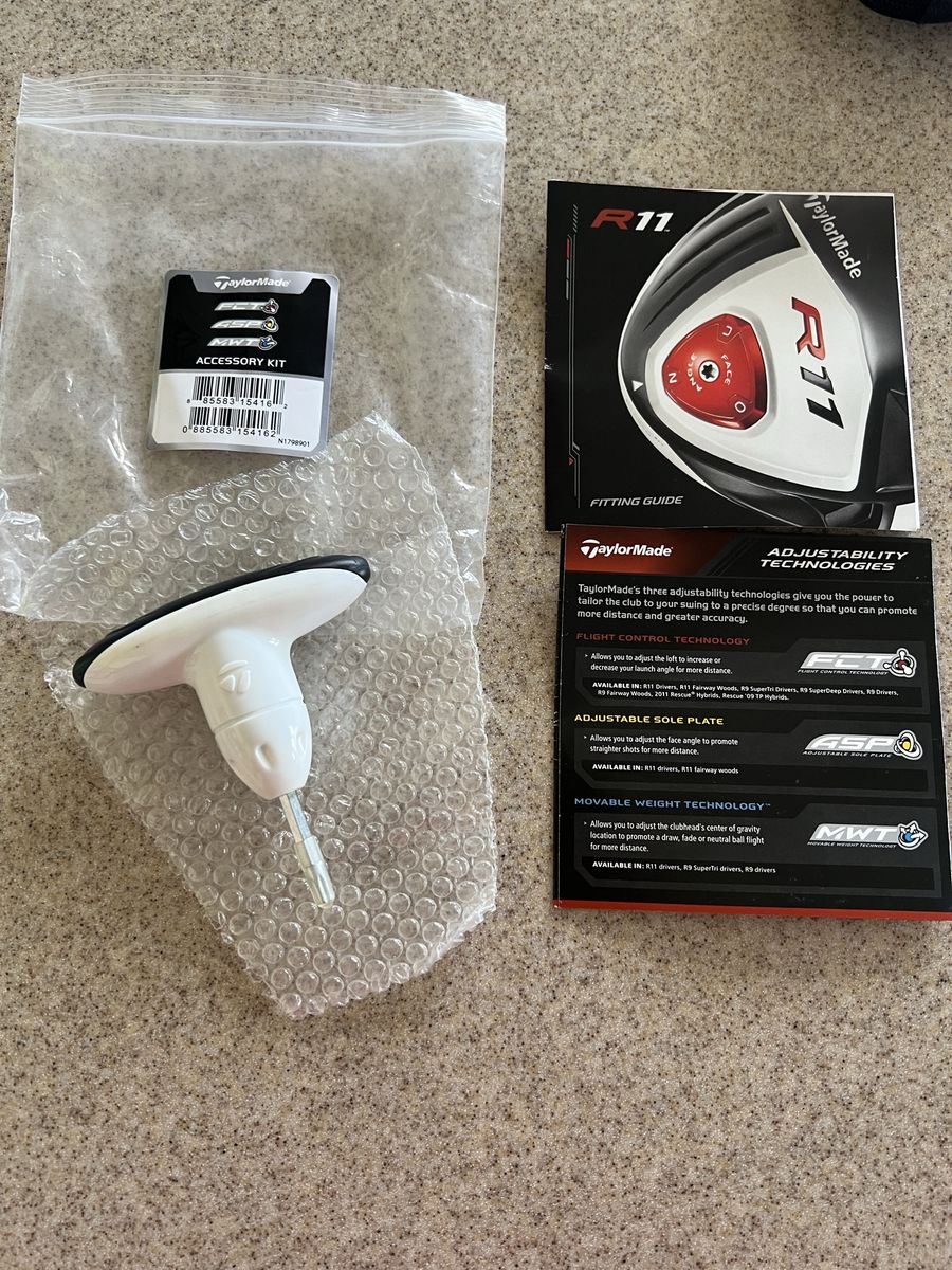 TaylorMade Accessory Kit with Torque Wrench & Fitting Guide - Adjustable Golf Club Tools