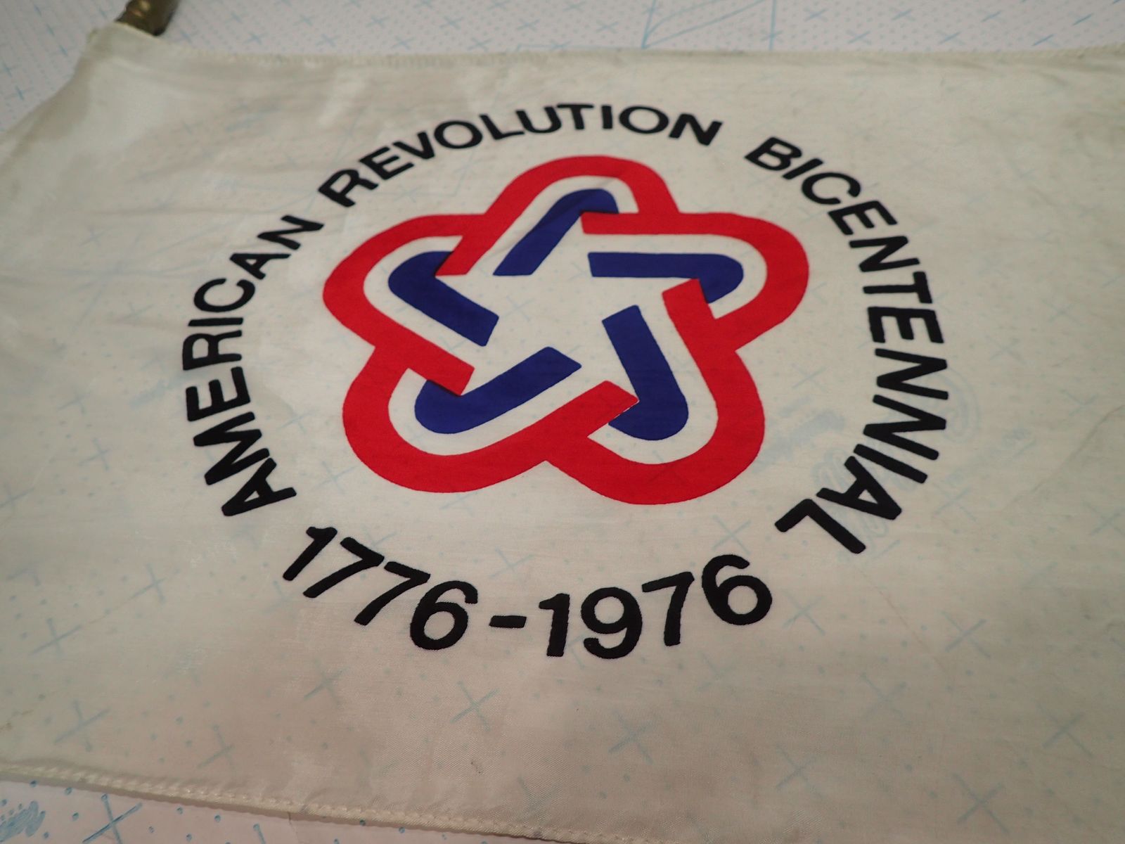 ARBA 12x18 Flag On Pole w/Spear America 200 Year Bicentennial July 4 1776-1976