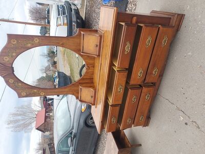Wooden Dresser with Mirror