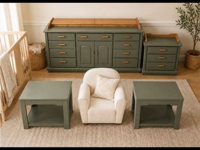 Vintage Bedroom Set, Dresser night stand and end tables