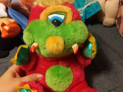 Vintage 70s-90s Stuffed Animals: Garfield, Care Bear, Chipmunk, Rainbow Brite, etc