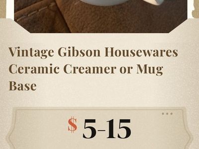Vintage Gibson Housewares White Ceramic Creamer/Mug Base - Fruit Pattern 4"H