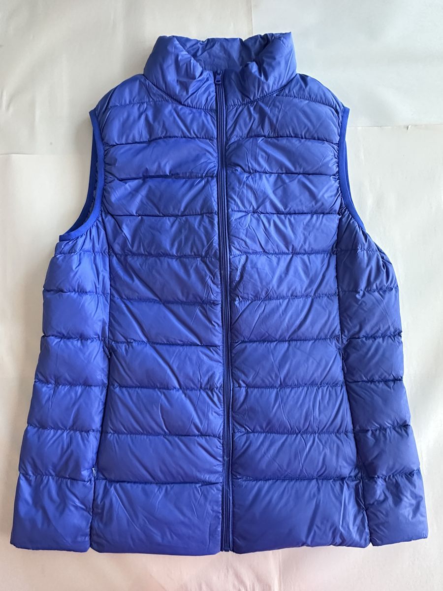 Sarin Mathews Ultra Light Down Vest Women's M Blue Packable 90% Down