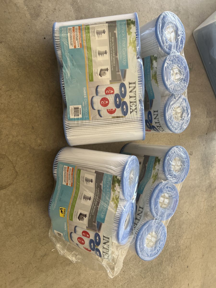 Intex Pool Filter Cartridge Type A or C Tri-Pack Replacement Filters 12 Cartridges Total
