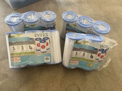 Intex Pool Filter Cartridge Type A or C Tri-Pack Replacement Filters 12 Cartridges Total