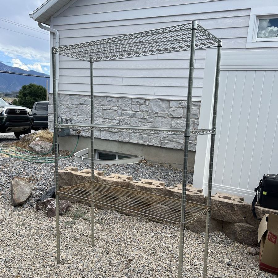Wire Shelving Unit - 3-Tier Adjustable Storage Rack for Garage/Pantry