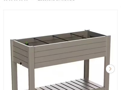 Brand new Gray Reinforced Plastic Raised Garden Bed Planter Box with Wheels & Storage Shelf