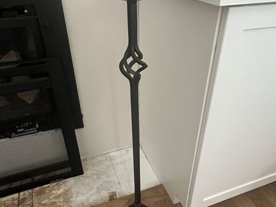 2 wrought iron candle stick holders