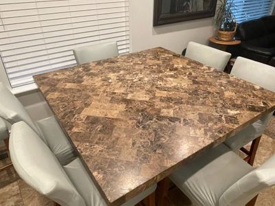 54x54 counter height kitchen table with 8 chairs