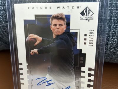 BYU COUGARS Rookie NFL Zach Wilson 2021 SP Authentic Future Watch Autograph Rookie Card #285/299 - NY Jets QB Hand Signed