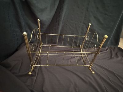 Vintage Brass-Plated Rocking Baby Doll Crib/Cradle – Made in Taiwan $65 cash/venmo in Provo