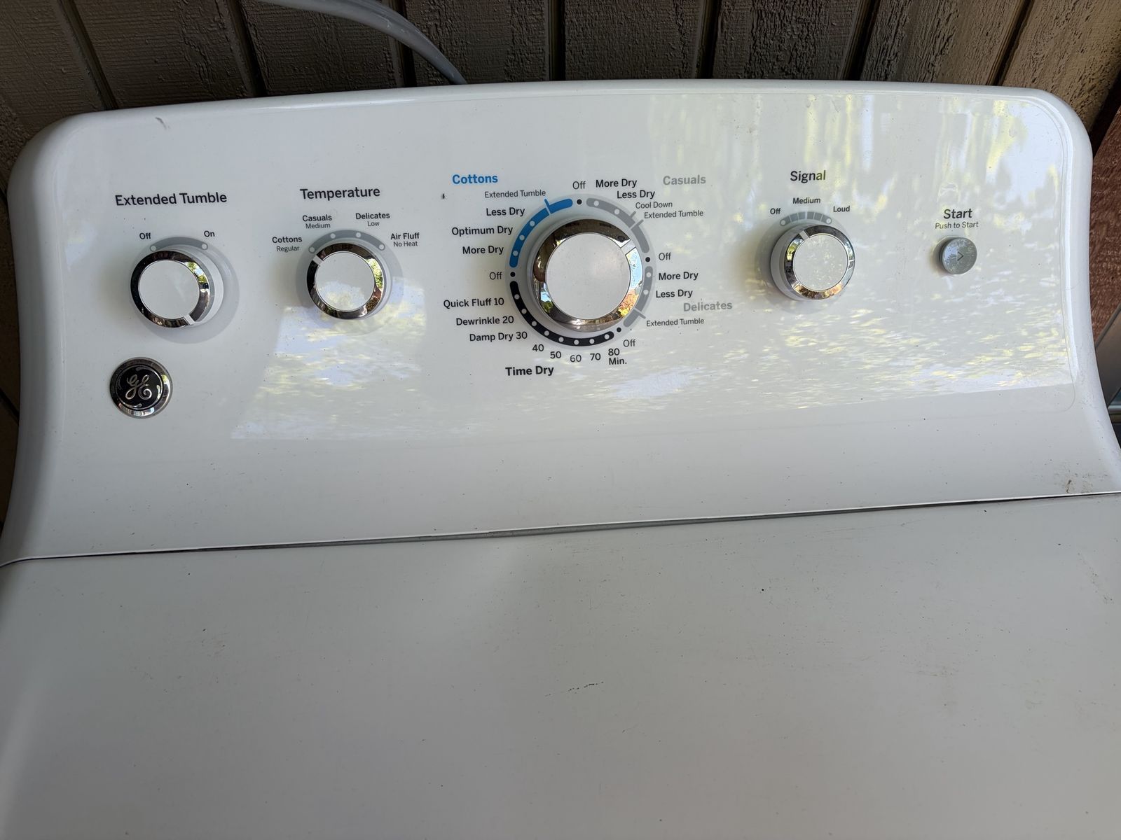 GE Electric Dryer - White, Front Load, Multiple Dry Cycles