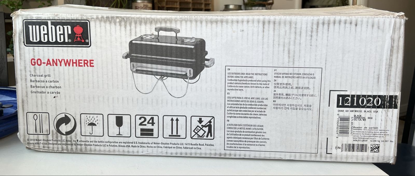 NEW Weber Go-Anywhere Portable Charcoal Grill - Open Box Never Used