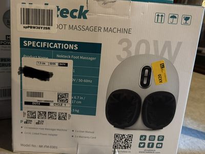 Nekteck NM-FM-0301 Foot Massager Machine with Heat, Shiatsu Kneading, Deep Tissue Massage - Beige
