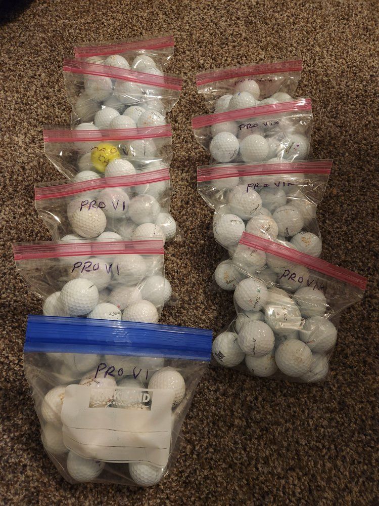 Golf balls including Pro V1, Pro V1x, Callaway Chrome Soft, Volvik, etc