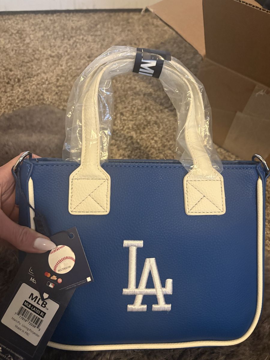 New MLB Los Angeles Dodgers Mini Tote Bag Blue White With Tags