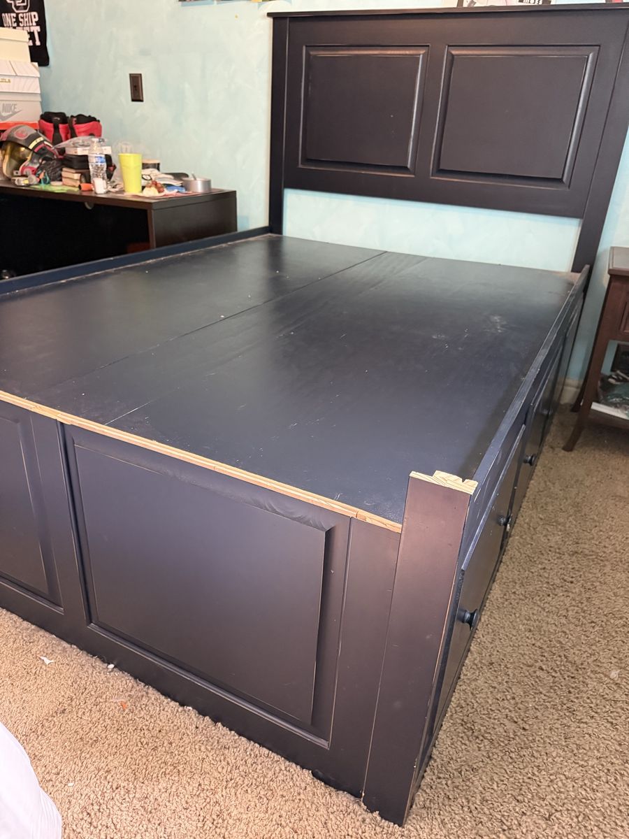 Full-Size Storage Bed with Drawers – $195 OBO