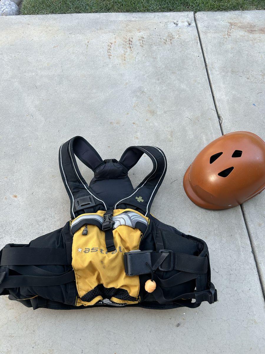 Whitewater PFD and helmet