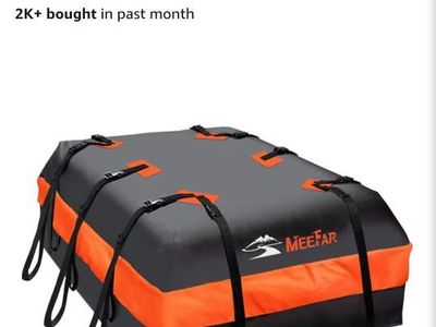 MeeFar XBEEK 20 Cubic Feet Waterproof Car Rooftop Cargo Carrier Bag w/ Straps & Door Hooks