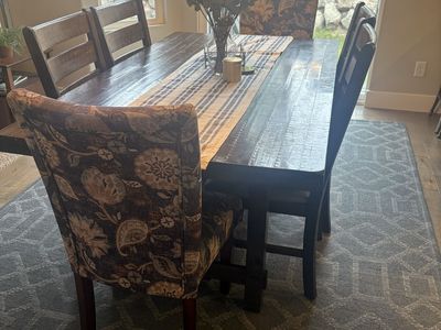Six person dining table