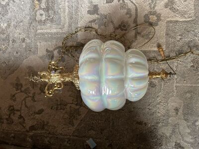 Iridescent Opal MCM Swag Lamp With Crystals