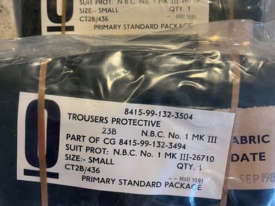 Vintage US Military Chemical Protective N.C.B Suit SMOCK & TROUSERS NOS Sealed Mint