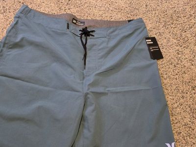 Hurley Men's Board Shorts Size 38, 21" Length - Teal/Blue Recycled Fabric