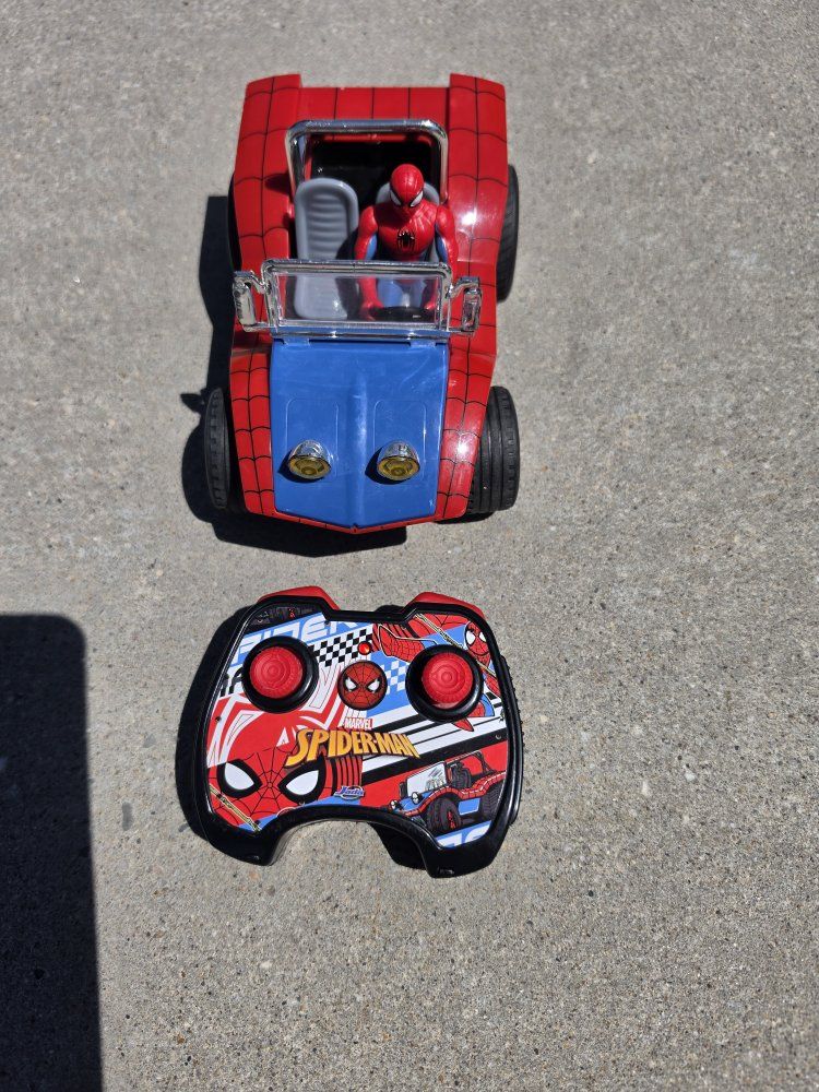 Marvel Spider-Man Remote Control Buggy with Spider-Man Figure - Red/Blue, Pre-Owned