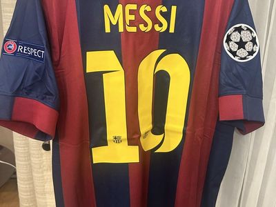 Nike FC Barcelona Messi #10 2015 Champions League Final Soccer Jersey Men's Size large and extra large