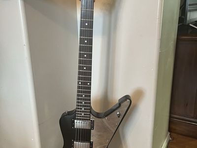 SX Electric Guitar Black Explorer Style Body Chrome Hardware