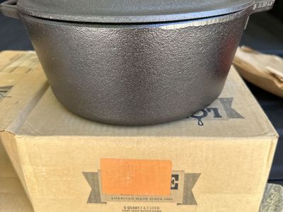 Lodge 5-Qt Cast Iron Double Dutch Oven w/ Skillet Lid - Pre-Seasoned, New