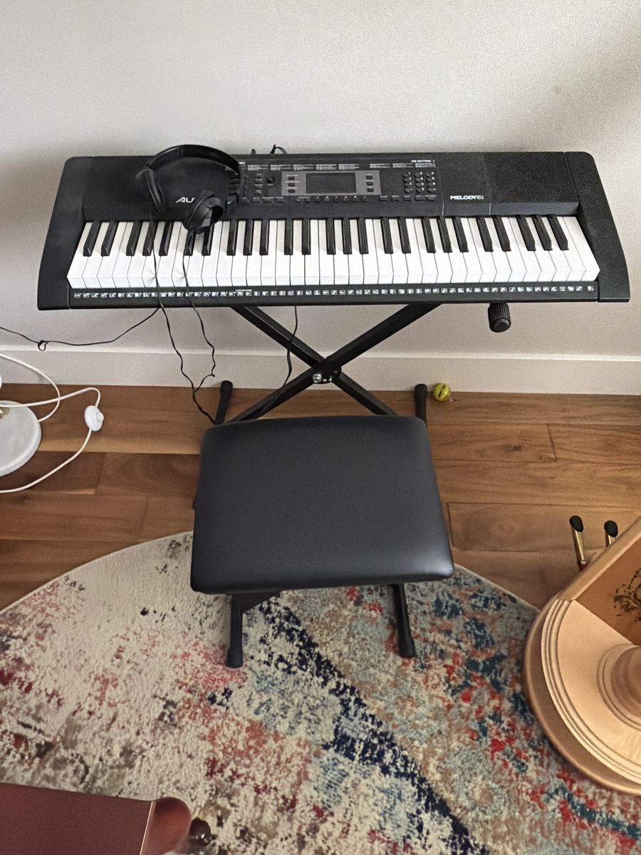 Electric Piano With Seat, Stand