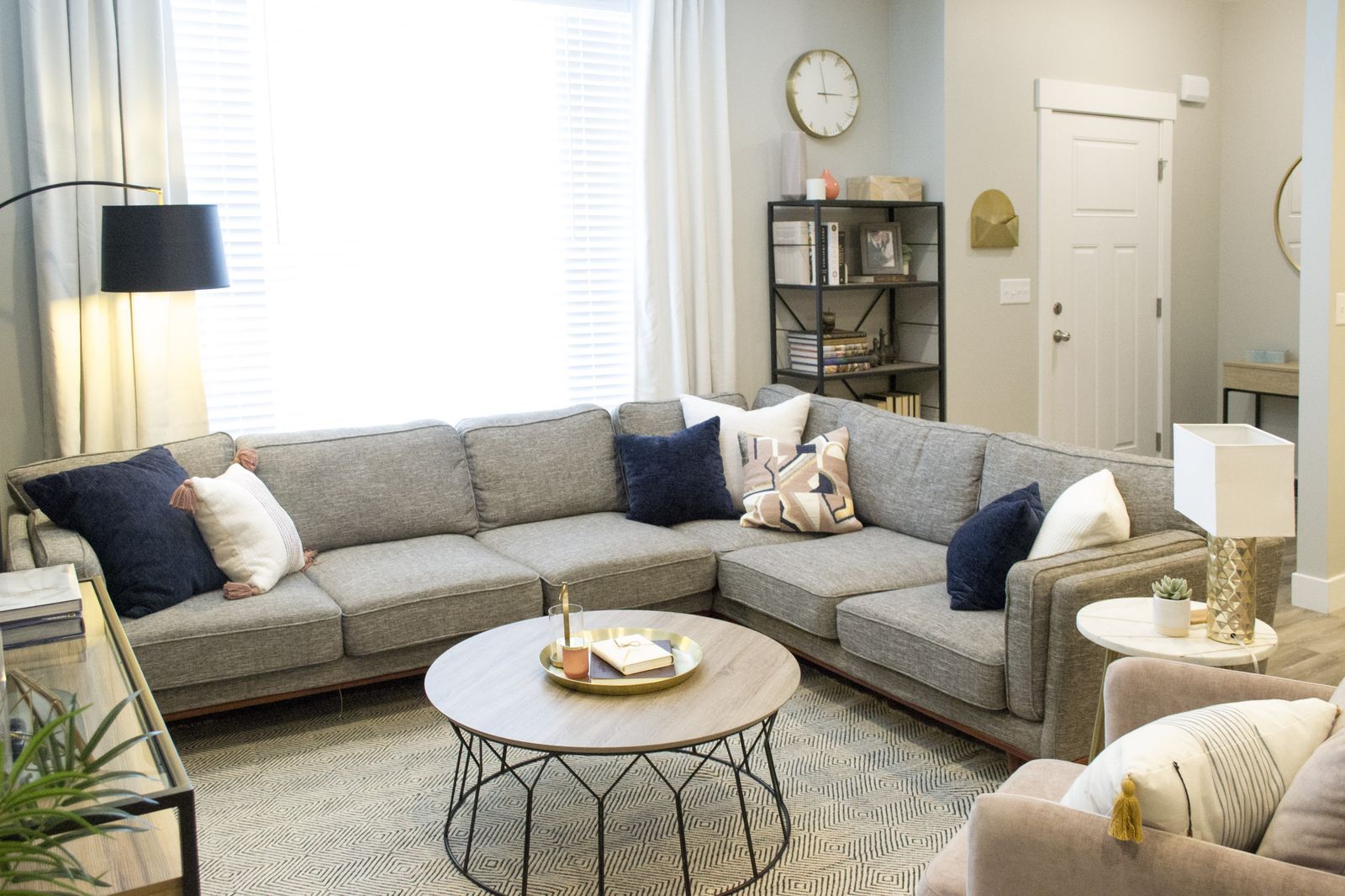 Mid Century Modern Gray Sectional Sofa