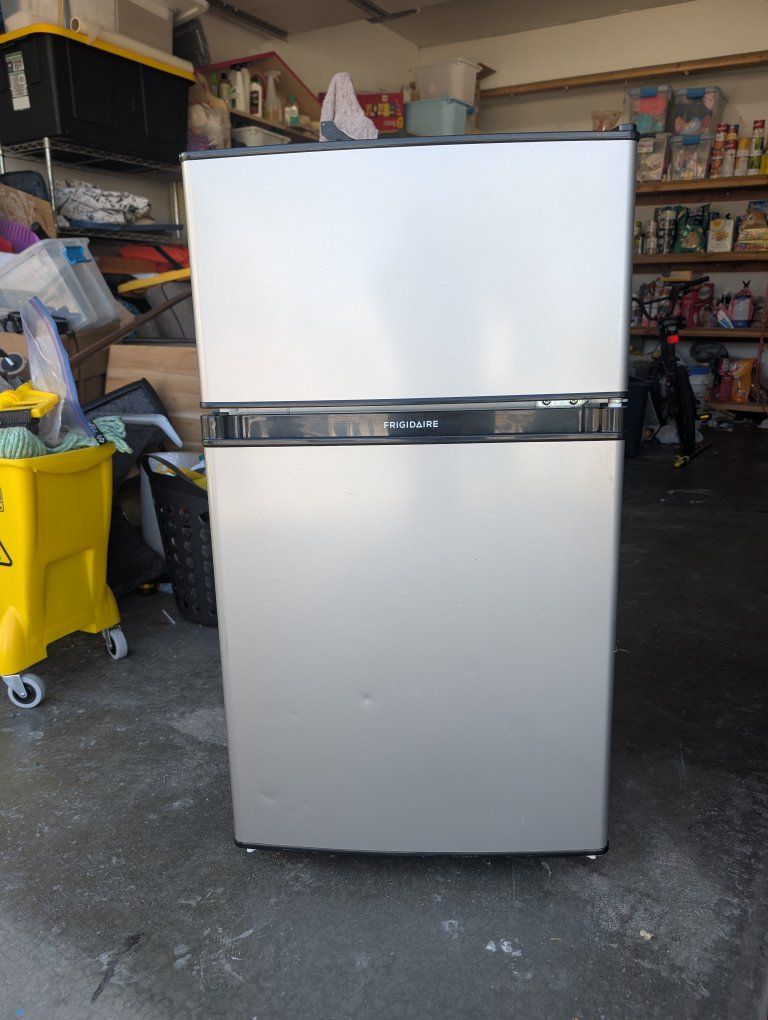 Frigidaire Compact Refrigerator - Silver/Black Mini Fridge with Freezer