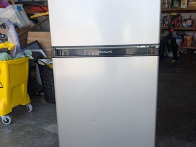Frigidaire Compact Refrigerator - Silver/Black Mini Fridge with Freezer