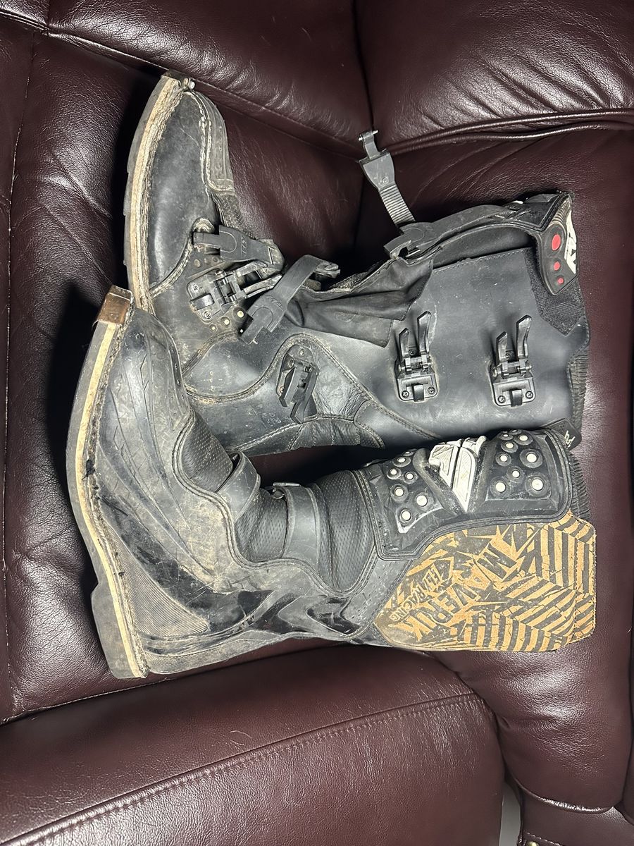 Fly Racing Maverik Dirt Bike Boots Black Off-Road Riding Boots size 12