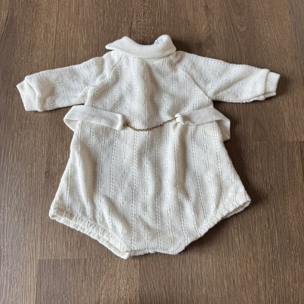 Vintage Nannette Cream Baby Romper Size 3-6 Months
