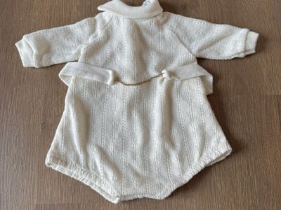 Vintage Nannette Cream Baby Romper Size 3-6 Months