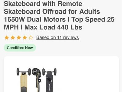 iENYRID Electric Longboard Mountainboard E-Skateboard w/ Remote, 1650W Dual Motors, 25MPH Top Speed