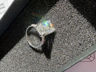 6 Carat Emerald Cut Lab Diamond Ring
