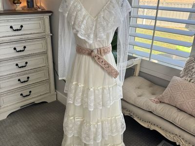 Vintage Prarie Boho Wedding Dress Union Made