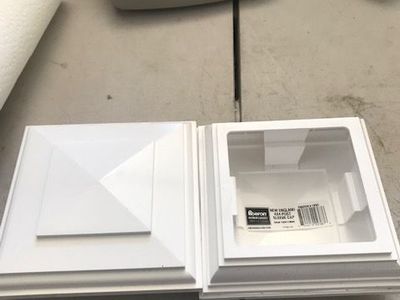 Qty 18 - White 4" vinyl fence post caps New England pyramid stlye