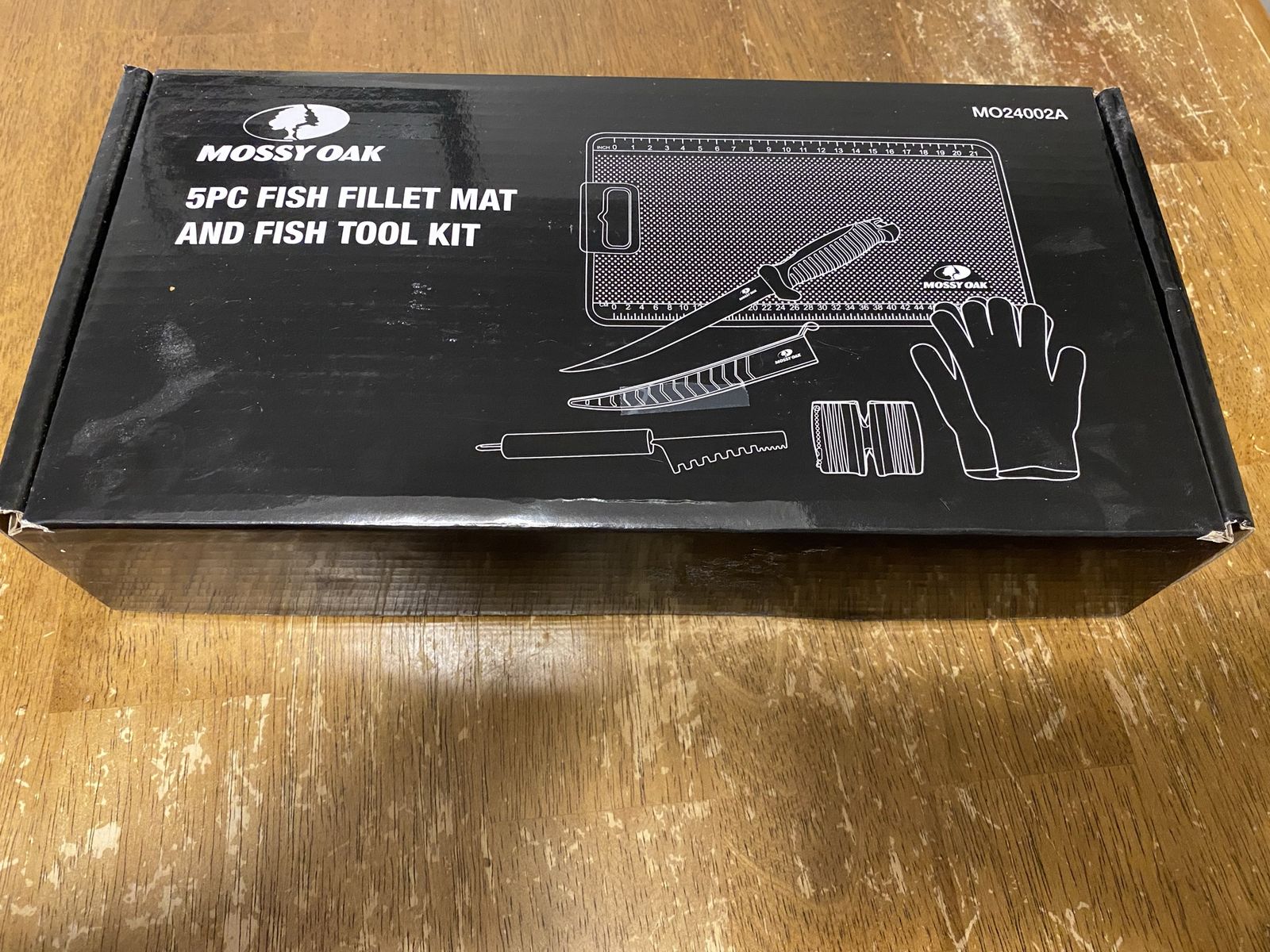 Mossy Oak 5pc Fish Fillet Mat & Tool Kit MO24002A - Fishing Knife & Gloves