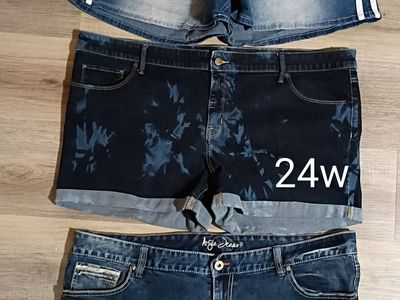 Lot 2 denim shorts plus size 24w and 22w Ashley Stewart